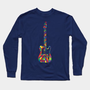 T-Style Electric Guitar Colorful Texture Long Sleeve T-Shirt